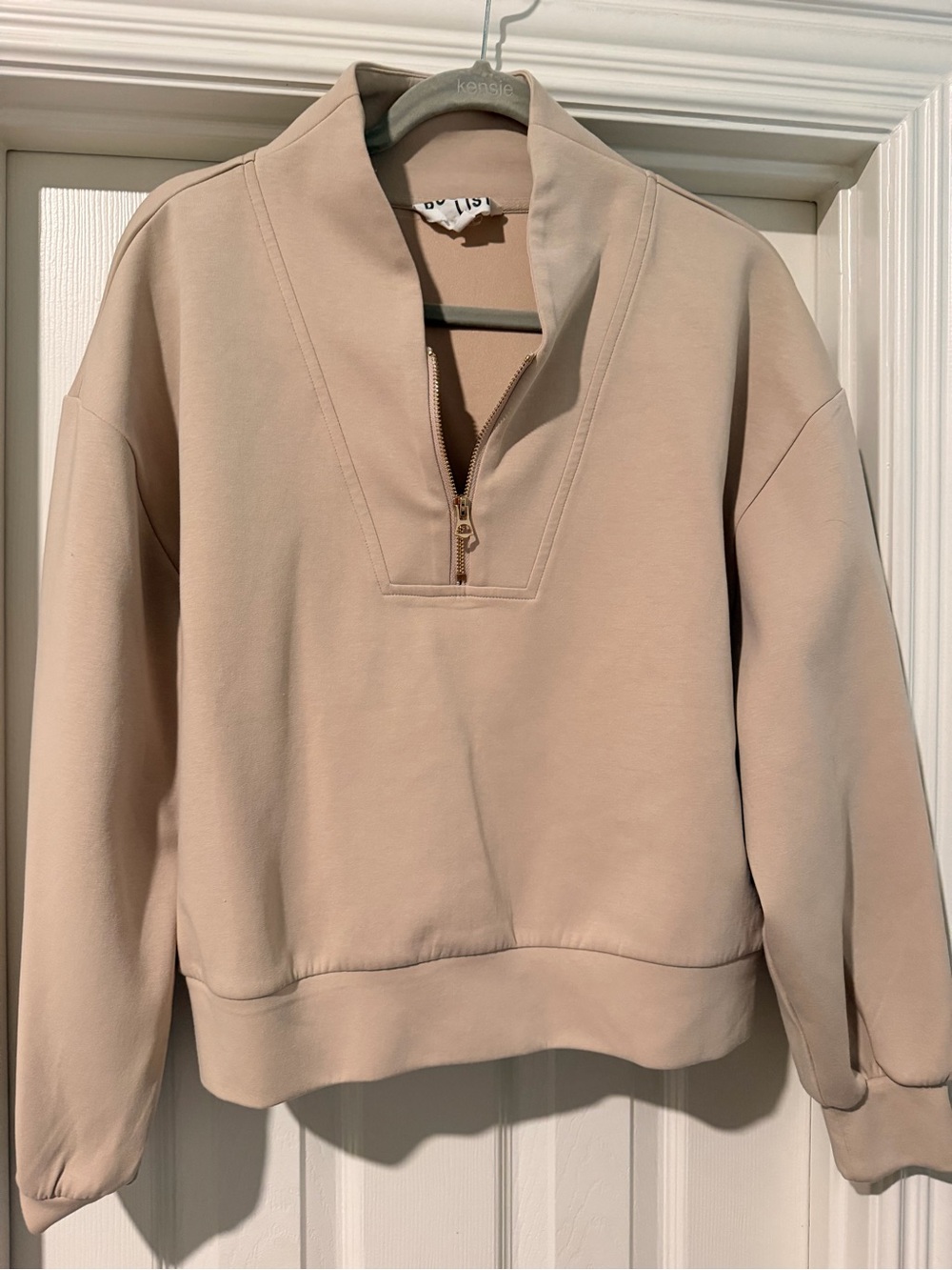 BUCKETLIST Beige Quarter-Zip Crewneck Sweatshirt
